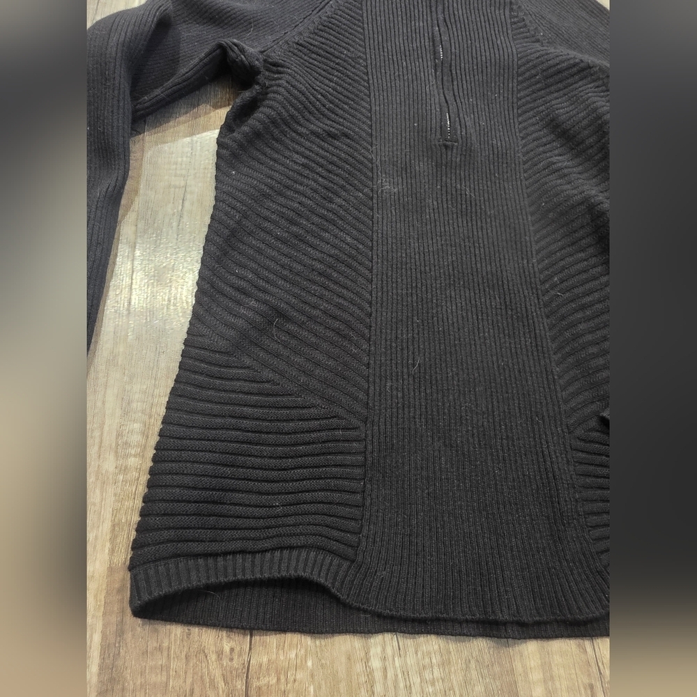 Nwt INC BLACK 1/4 ZIP HIGH NECK SWEATER RIBBED PREPPY 90S Y2K classy Cardigan - Picture 7 of 9